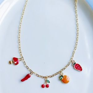 Fruity Gold Charm Necklace
